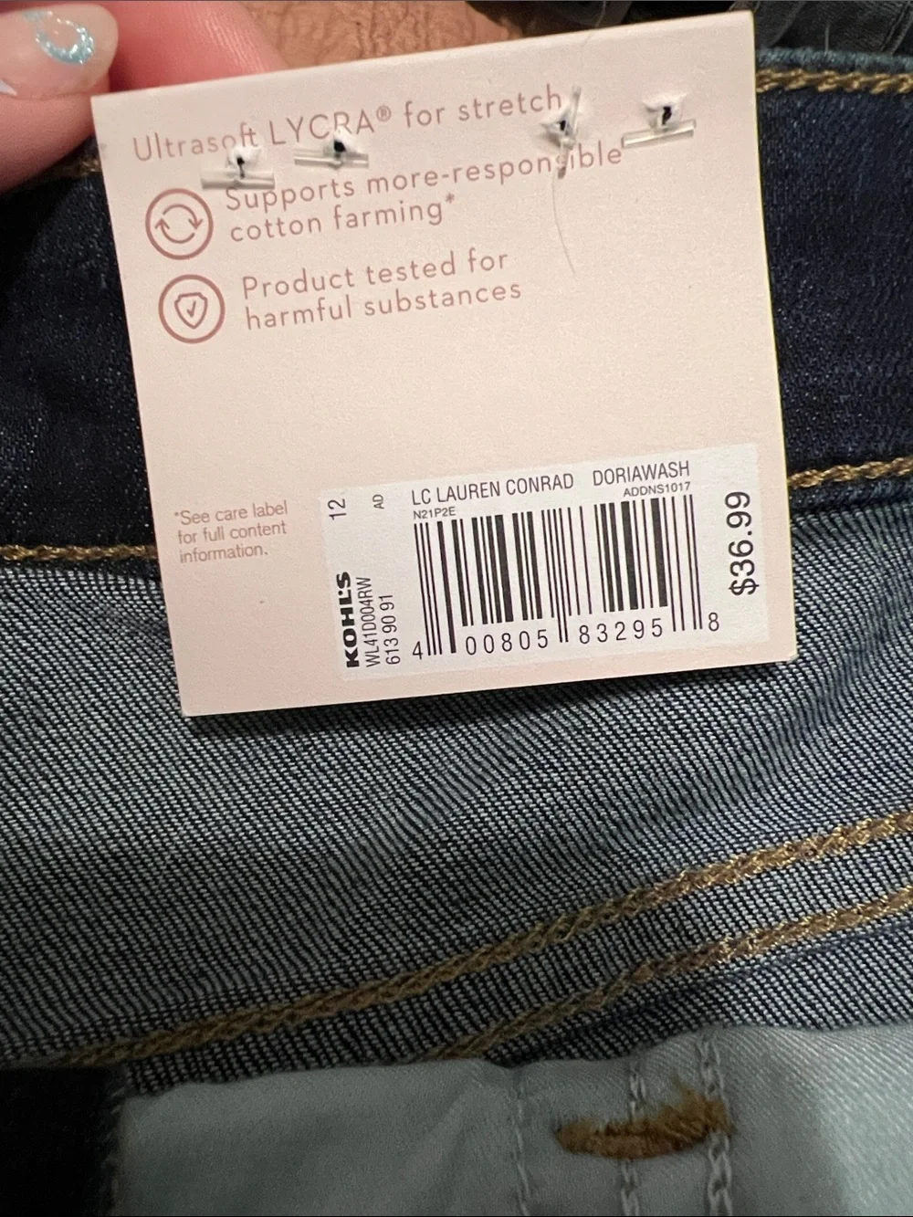 LC Lauren Conrad Dark Blue Rolled-Hem Denim Shorts